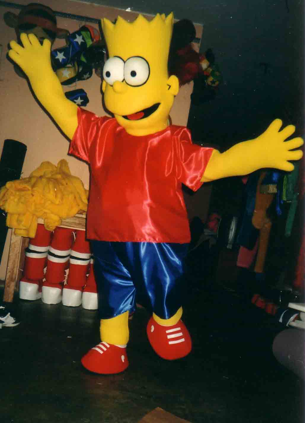 Yellow Kid Guy Bart Simpson Mascot Character Costume