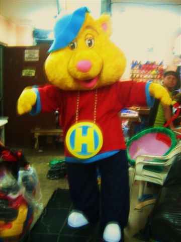 Hippy Bear Mascot Character Costume