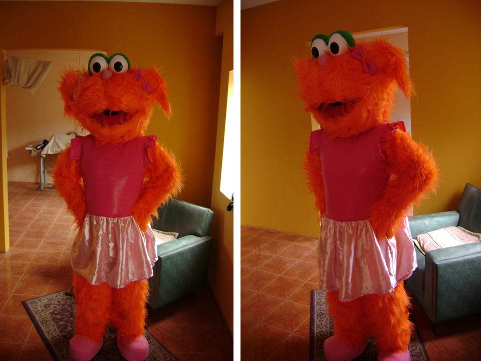 Zoe Orange Monster Mascot Character Costume