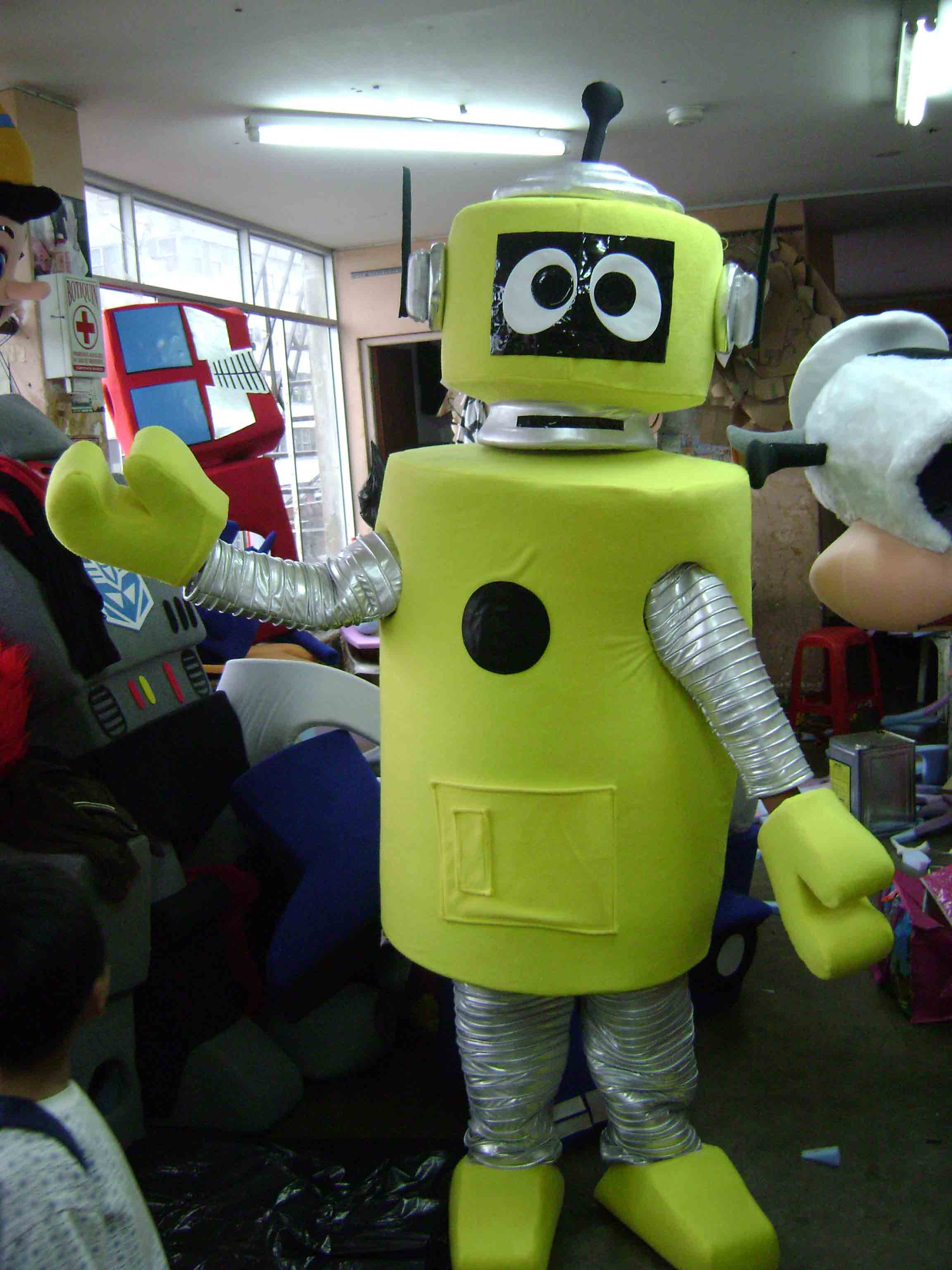 Yellow Robot Mascot Character Costume