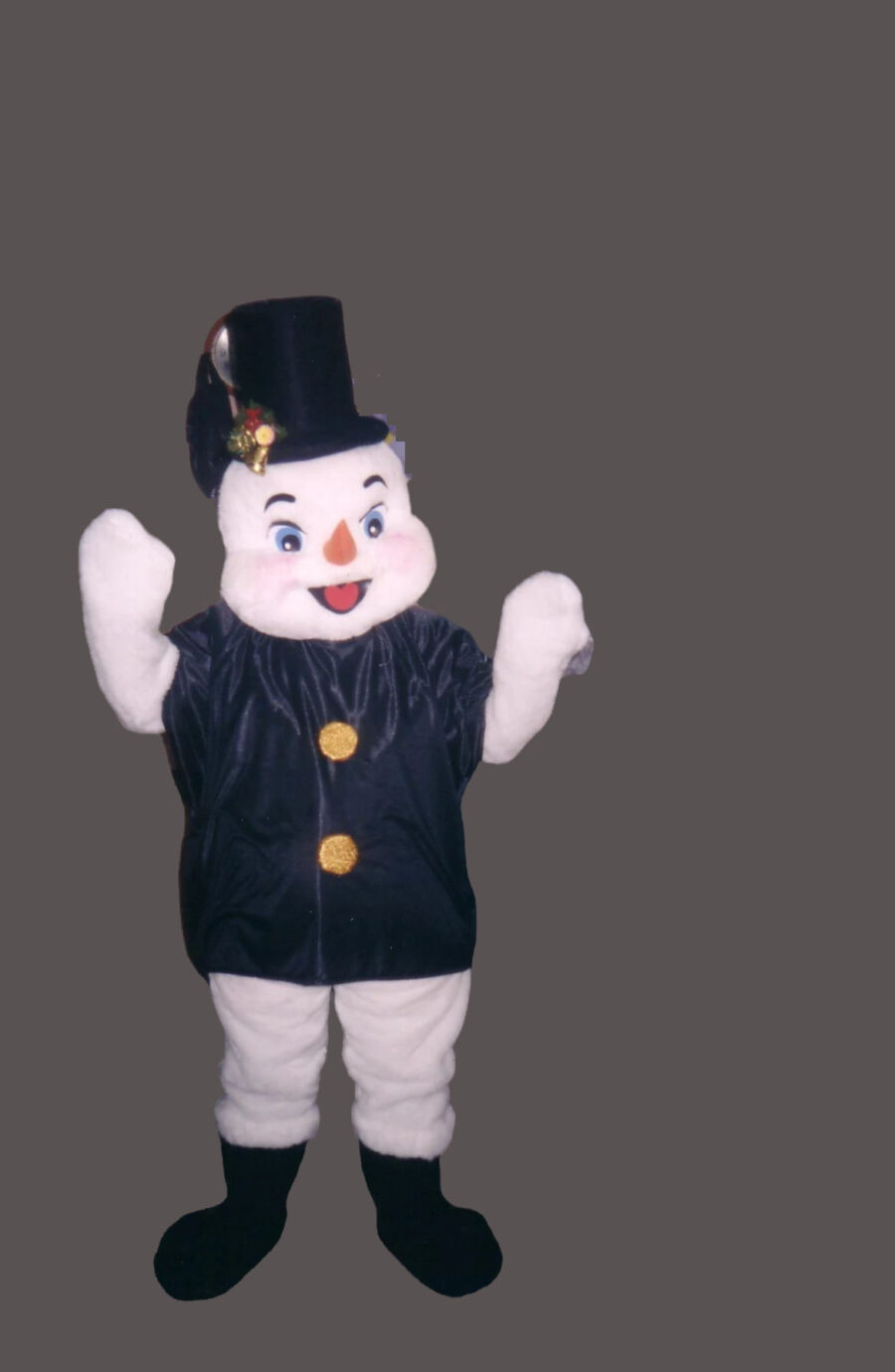 Snowman with Blue Vest Mascot costume-Best Mascot