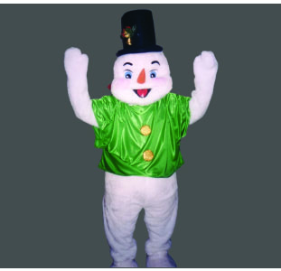 Snowman with Green Vest Best Mascot