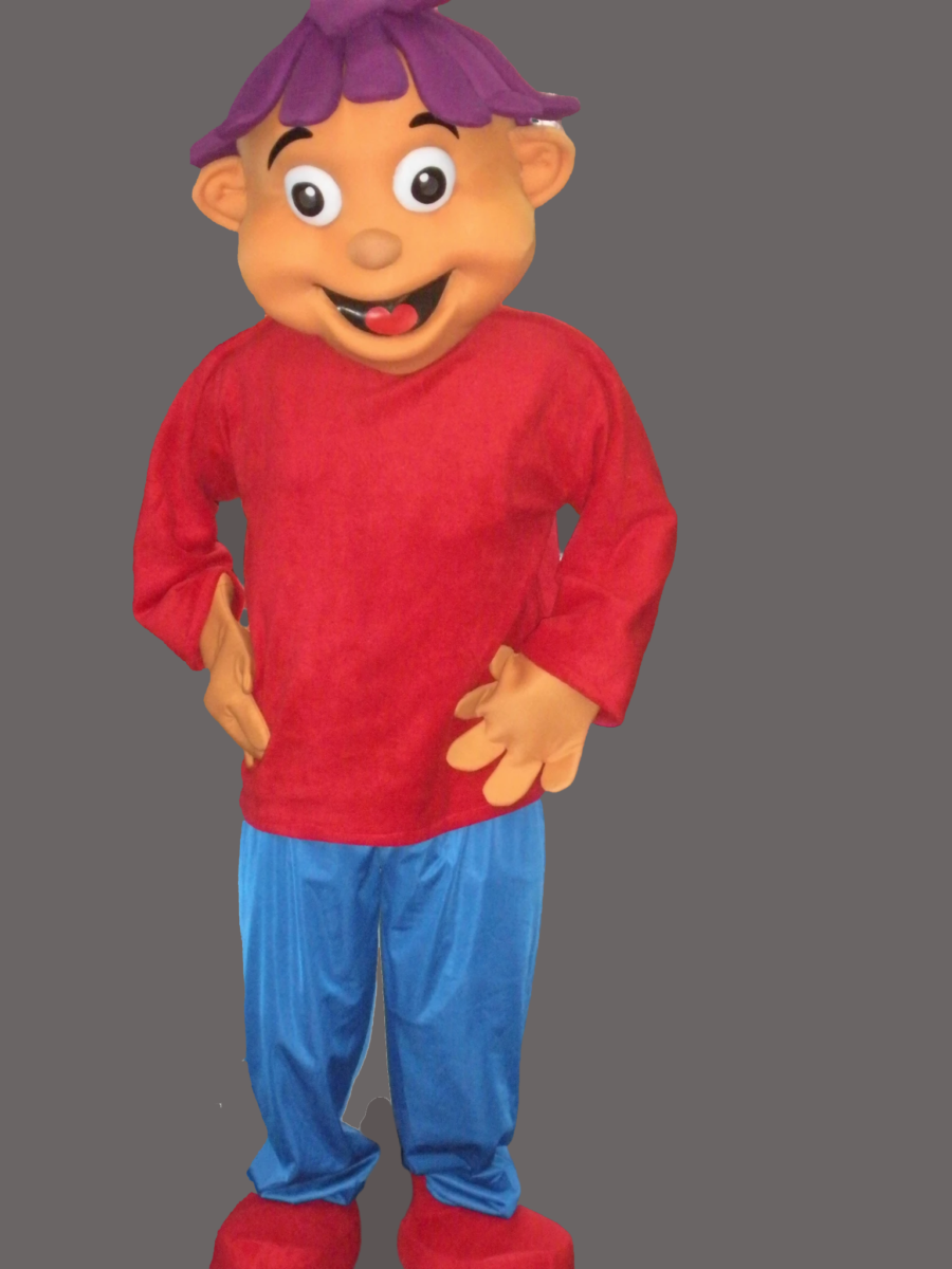 Halloween Cartoon Mascot Boy with Purple Hair-Best Mascot