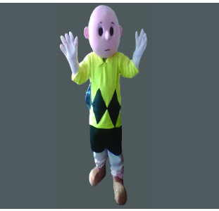 Cartoon Halloween Boy with Yellow Shirt Mascot Character-For Parties, character Appearances and Parades-Adult Size Best Mascot
