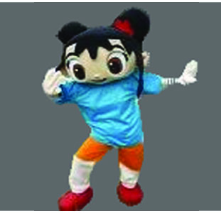 Cartoon Halloween Girl with Blue Shirt Mascot Character-For Parties, character Appearances and Parades-Adult Size Best Mascot