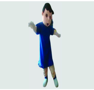 Cartoon Halloween Girl with a Blue Dress Mascot Character-For Parties, character Appearances and Parades-Adult Size Best Mascot