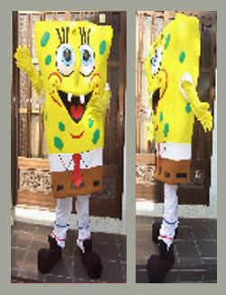 Halloween Cartoon Mascot Swiss Cheese Man Sponge Bob Best Mascot
